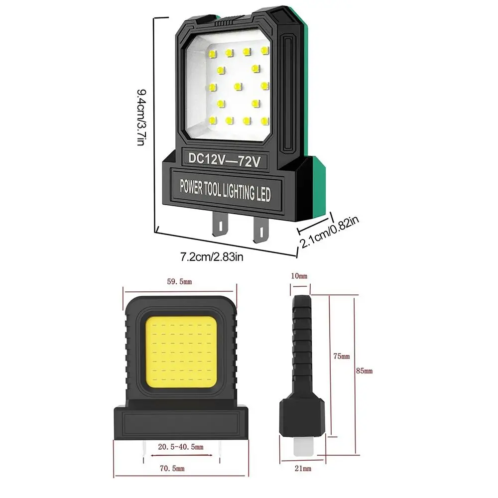 Power Tool Parts LED Work Light Universal Adjustable Portable Work Lights Durable High Brightness Lithium Battery Lamp
