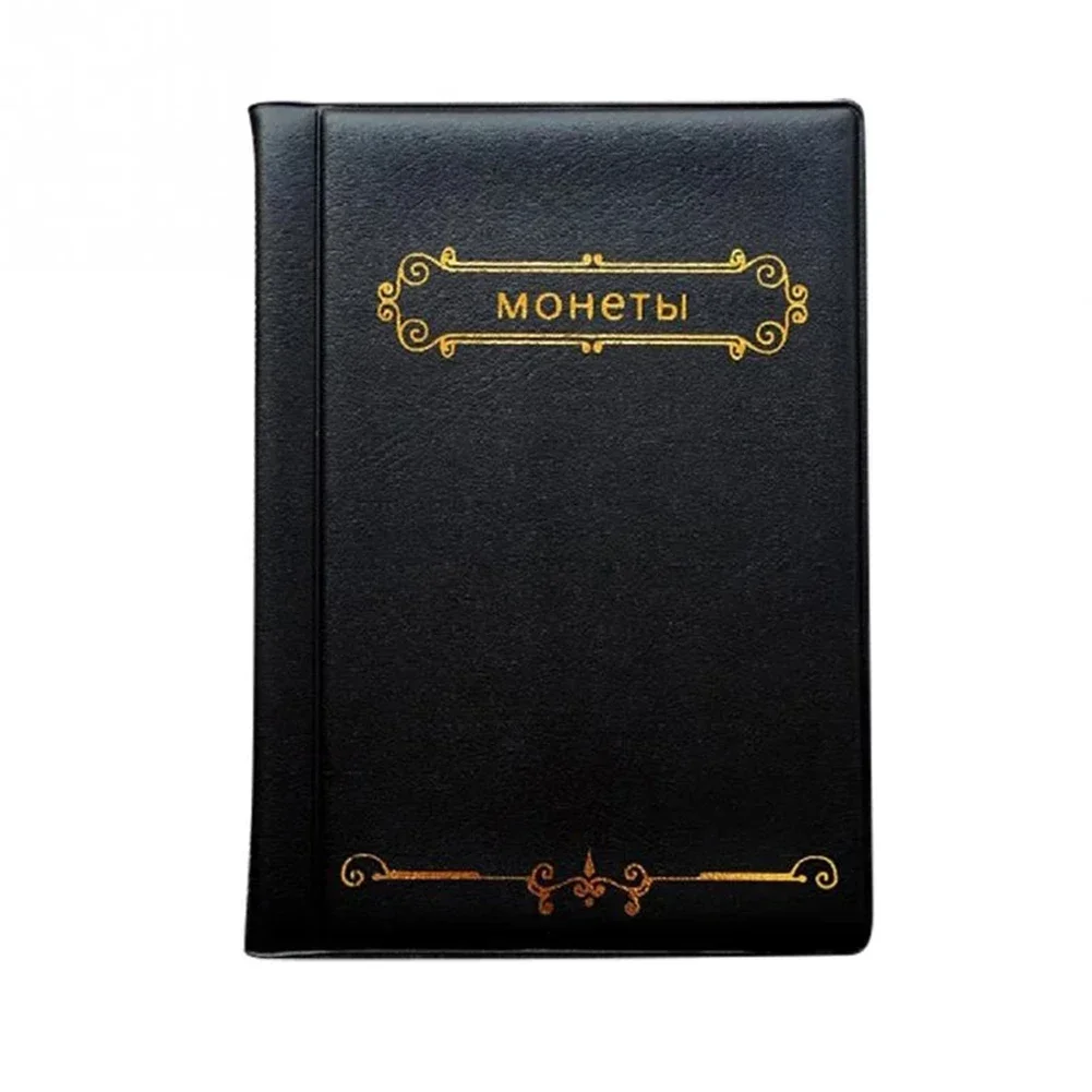 Coin Album Collection Book 15*11 Cm Black/Blue Double Stitching Excellent Longevity High Quality Hold 120 Coins