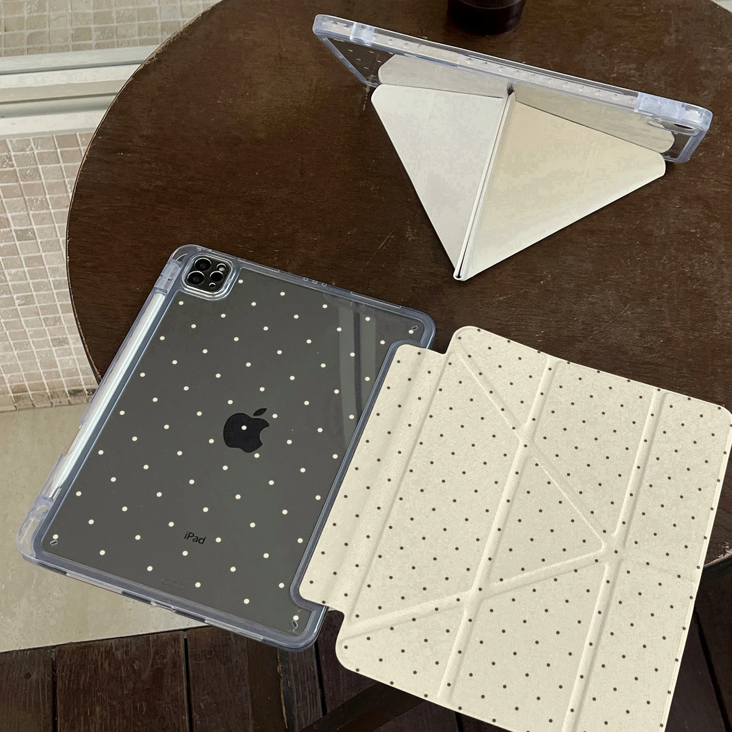 Polka Dot Yellow Tablet Case For iPad Pro 11 12.9 13 A16 M2 M4 M3 M5 Shell 8.3 9.7 10.2 5/6/7/8/9/10/11th Mini Air 3 4 5 Cover