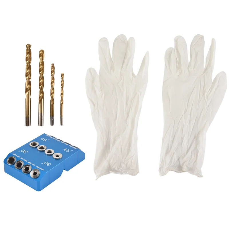 ABBY-30 Maschera guida per trapano angolata da 45 90 gradi, maschera per trapano in metallo per foratura multi-angolo, per kit di viti per ringhiera per cavi