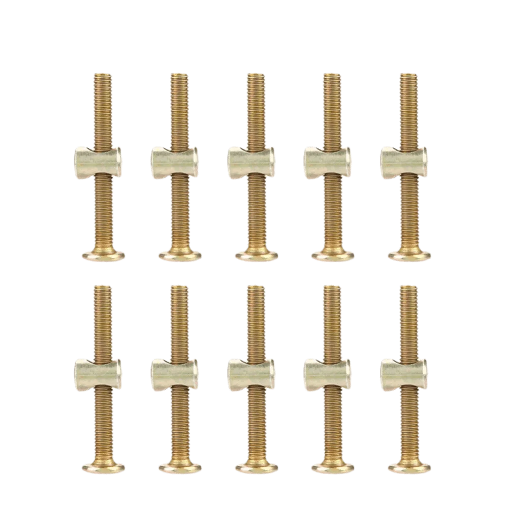 10set Universal Hex Head Furniture Bolts Flat Round Head Barrel Nuts Hex Screws For Bed