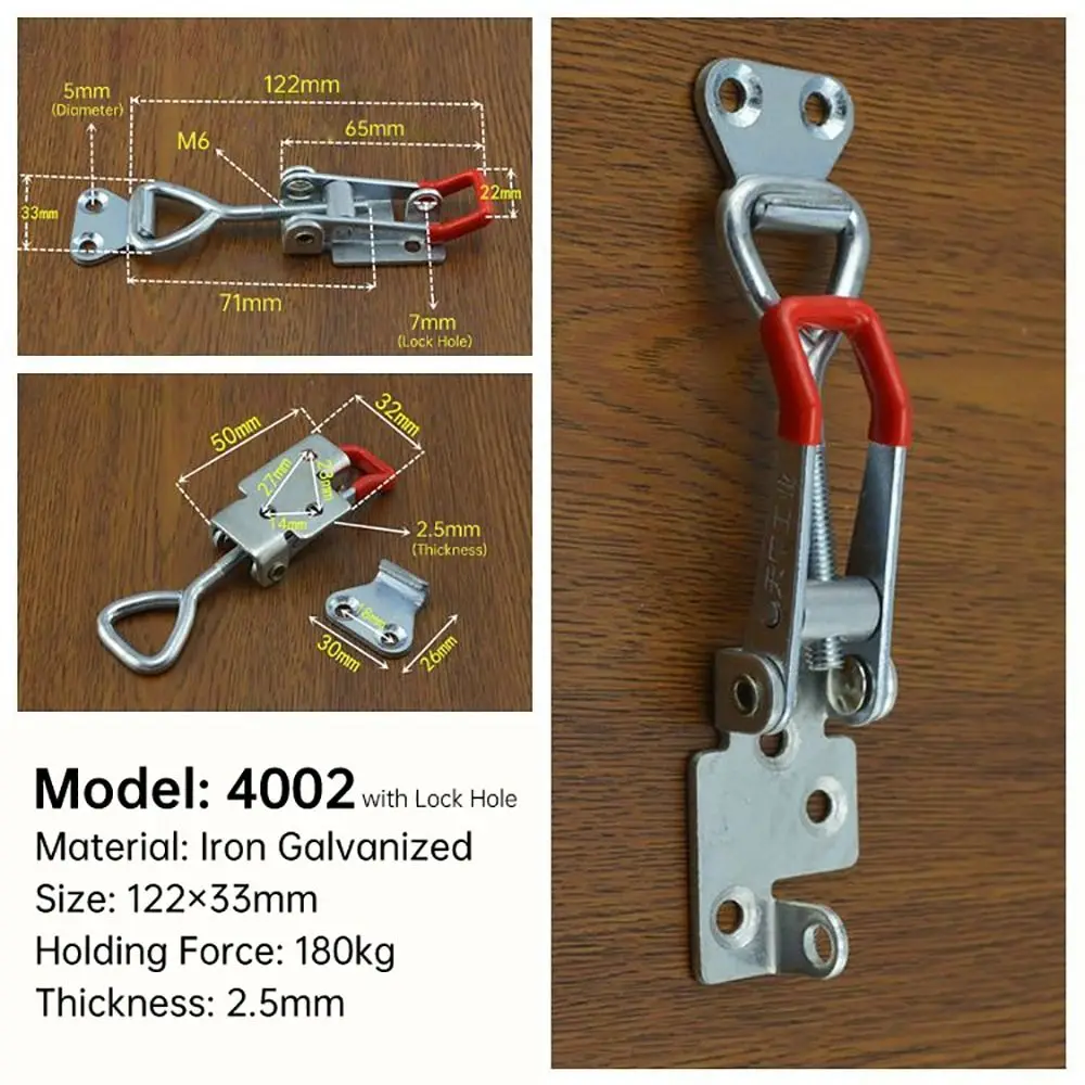 퀵릴리즈 잠금 버클 힌지 4001/4002/4003 도구 상자 케이스 토글 래치 클램프, 미끄럼 방지 푸시 풀 캐치 걸쇠, 1 개