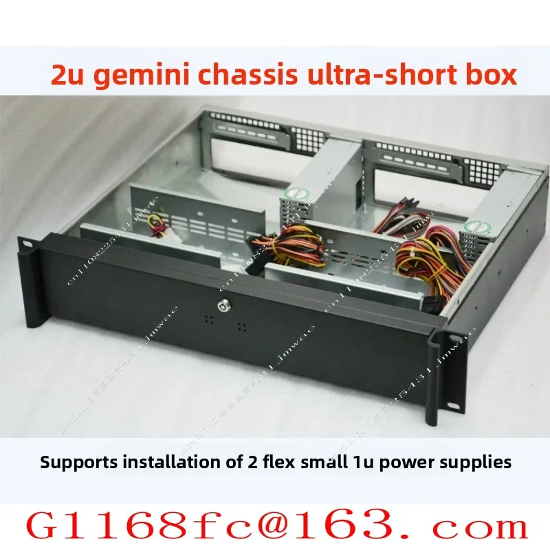 Ultra Short 2U360 Server Chassis 2 Nodes 2U Chassis Dual Motherboard ITX Industrial Control Rack Mounted