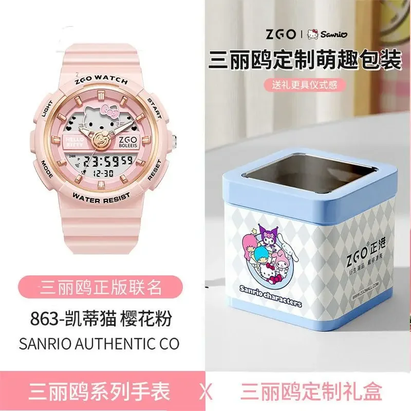 Sanrio Hello Kitty Waterproof Watch Ins Girls Luminous Electronic Watches Children's Birthday Gifts