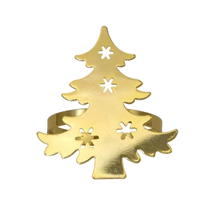 خاتم منديل معدني لحفلة عيد الميلاد ، منديل ذهبي ، خاتم Serviette ، هدية زفاف ، زخرفة طاولة طعام ، شجرة عيد الميلاد ، 12 قطعة أعلى 10 مبيعات حامل منديل عيد الميلاد - No3