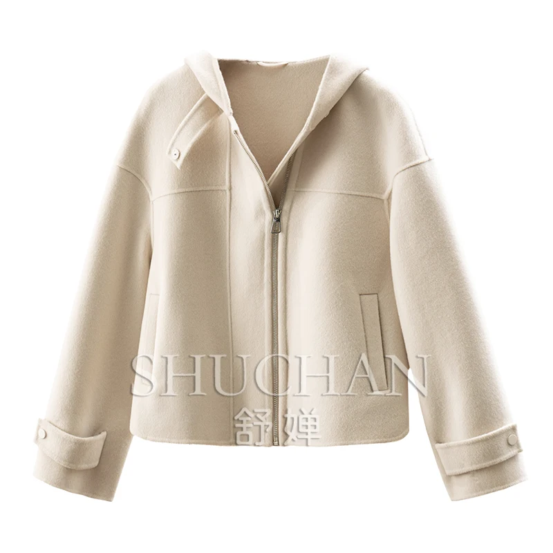 

Кашемировое шерстяное двустороннее шерстяное пальто, короткое пальто, женское 12E1 Casaco Feminino Inverno, осень-зима 202, осень-зима