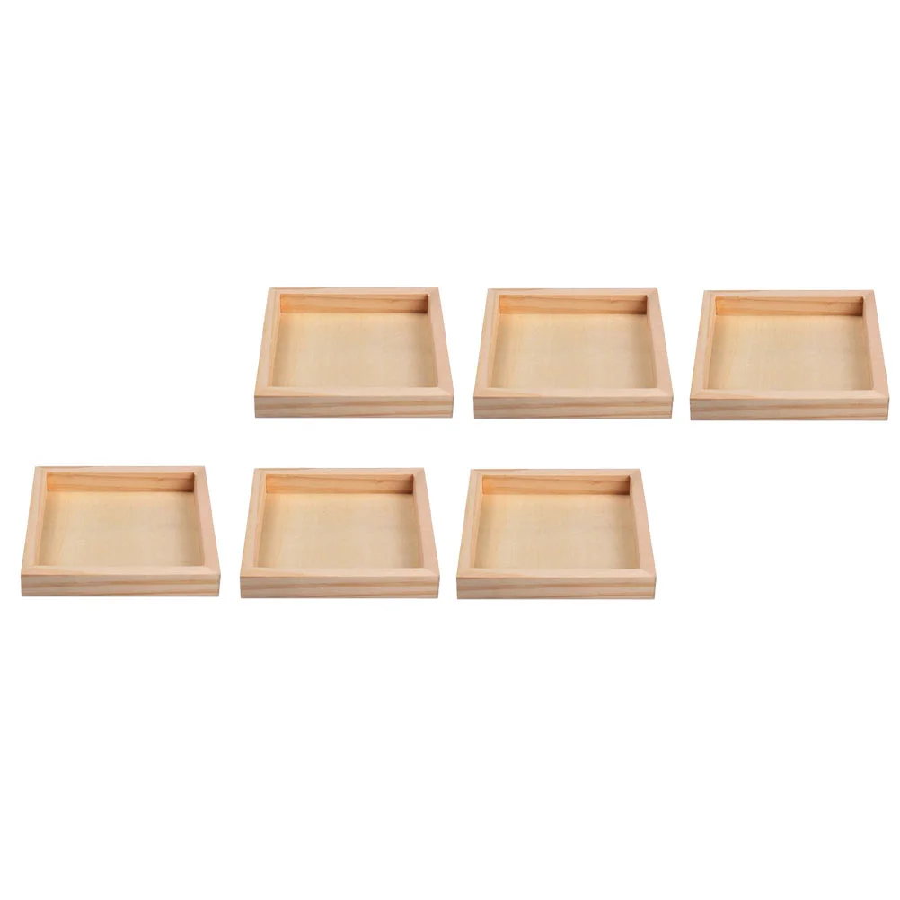 6 Pcs Puzzle Tray Block Stand Jigsaw Sorting Trays Wooden Serving Storage for Accessory Blocks Pallet Display