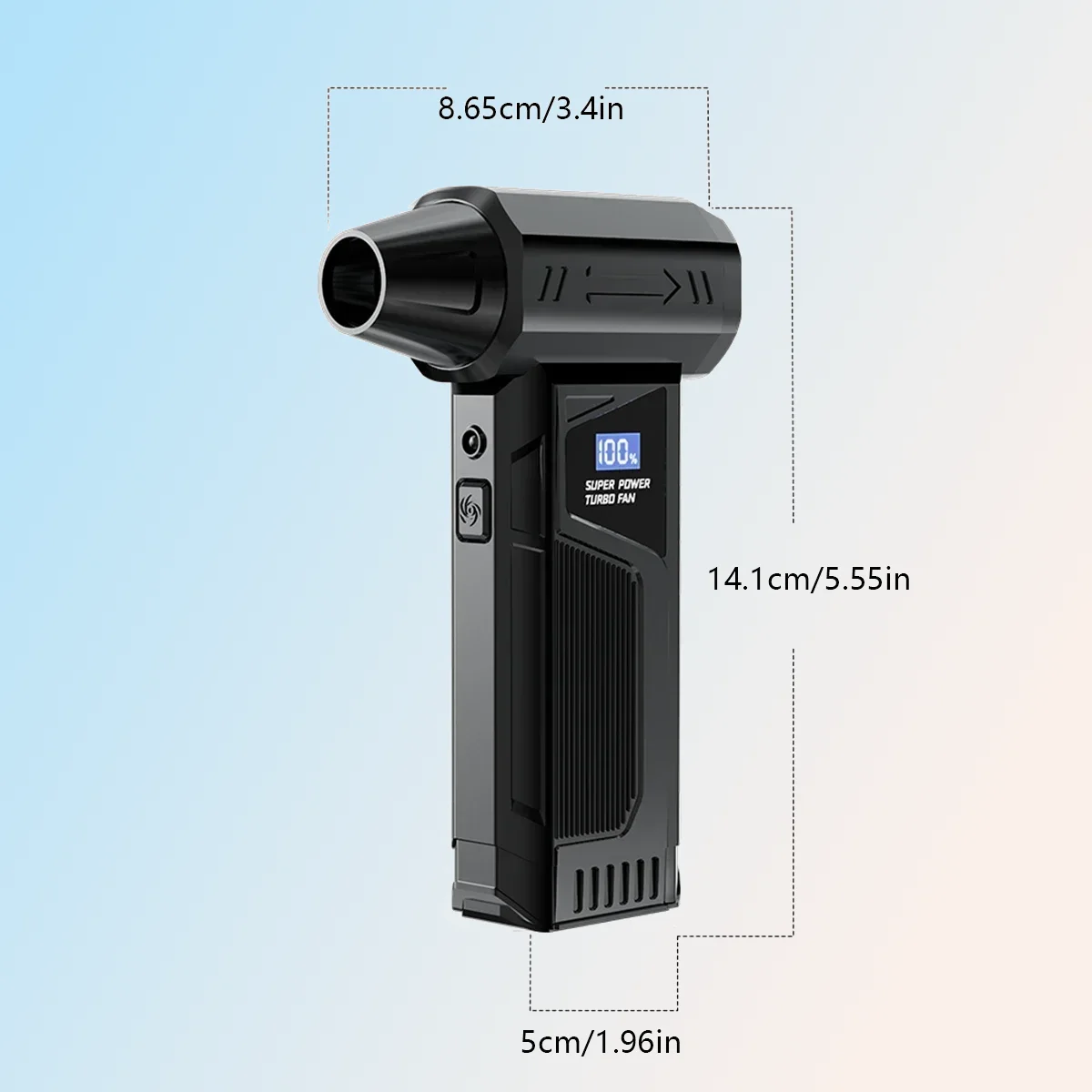 【2025 جديد】منفاخ هواء توربو بمروحة نفاثة لاسلكية بدون فرش لتنظيف السيارة مع شاشة LED رقمية محمولة للاستخدام في الهواء الطلق والشواء