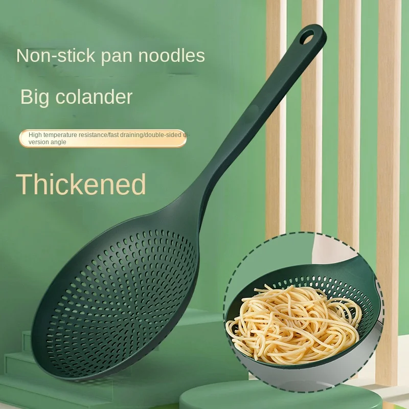 

Large colander kitchen large noodle spoon long handle spoon high temperature non-stick pan Colanders Strainers kitchen utensils