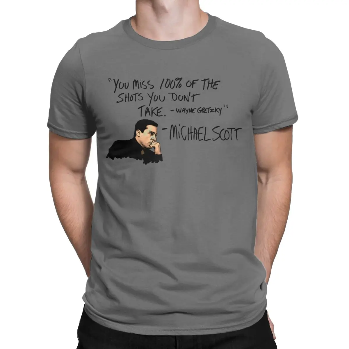 Michael Scott Quote The Office T Shirt for Men Pure Cotton Funny T-Shirt Crewneck Tv Show Tees Short Sleeve Tops Graphic