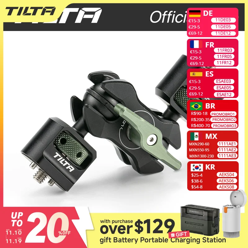TILTA TA-MAA Mini Articulating Magic Arm Super Clamp Hand Ball head Fixed Bracket Pea Pods Universal Bracket Magic Hand