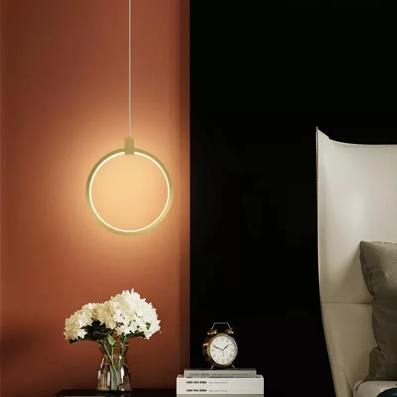 Candelabro de luz LED colgante para dormitorio, lámpara colgante moderna para mesita de noche, sala de Estar, comedor, decoración del hogar, luces