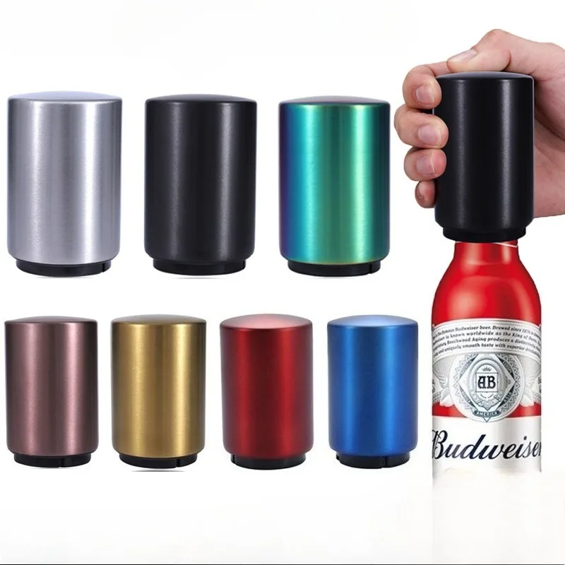 

Beer Bottle Opener, Stainless Steel Wine Corkscrew, Beverage Glass Cap Opener, Push-button Bottle Opener