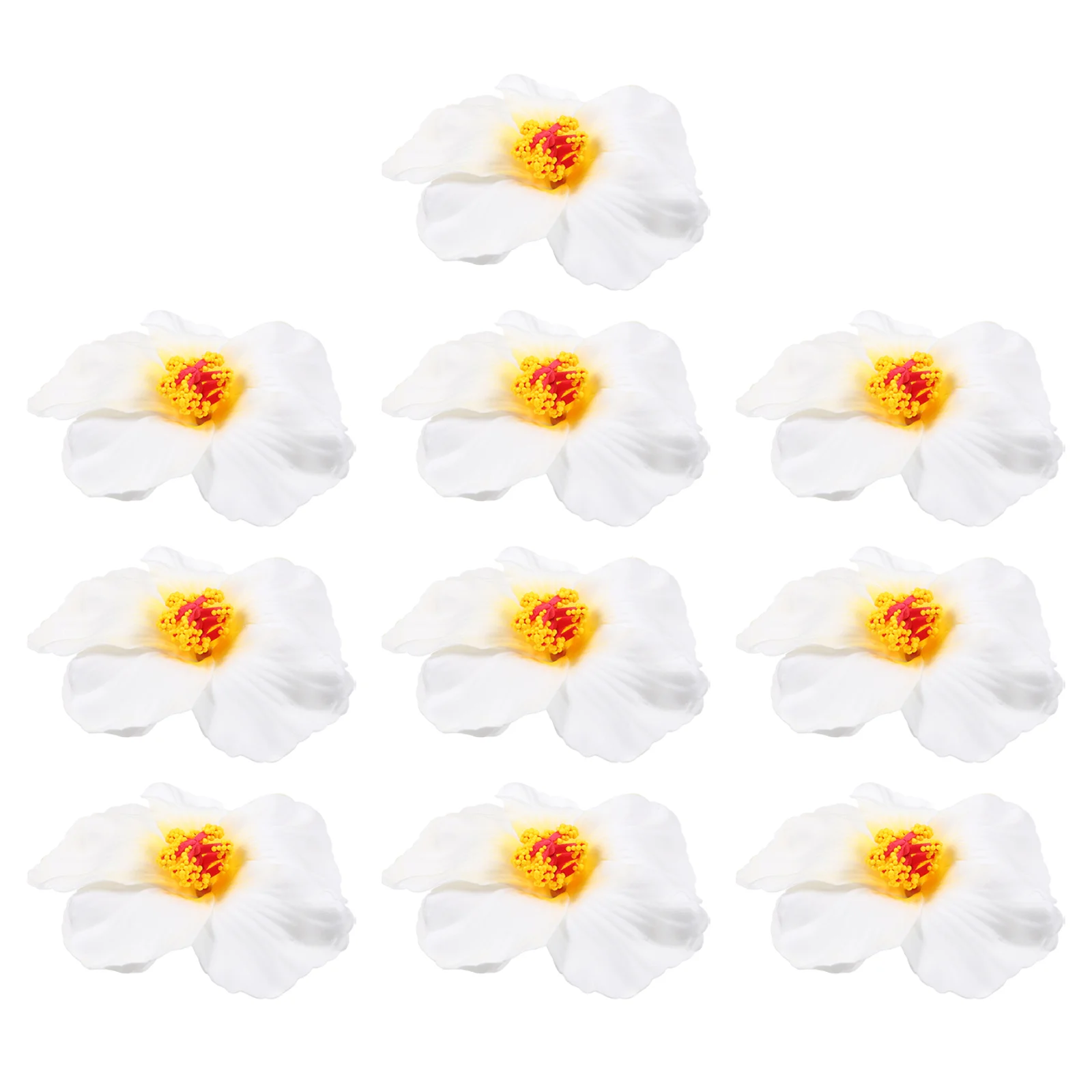 

10 Pcs Artificial Flower Decoration Hawaiian 2025 Flip Calendar Flowers for Hibiscus Ornaments Decorative Party Hair