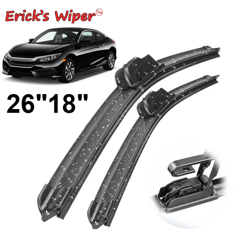 

Erick's Wiper LHD Front Wiper Blades For Honda Civic MK10 10th 2016 - 2021 Windshield Windscreen Window Car Rain Brushes 26"+18"