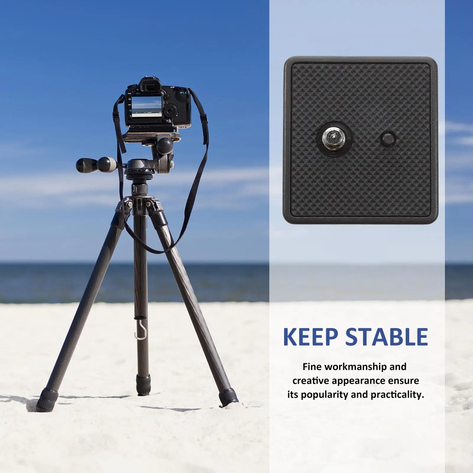 2Pcs Premium ABS Metal Camera Quick Release Plate Tripod Mount Adapter Standard 1 4 Inch Screw Compatible With Most Cameras