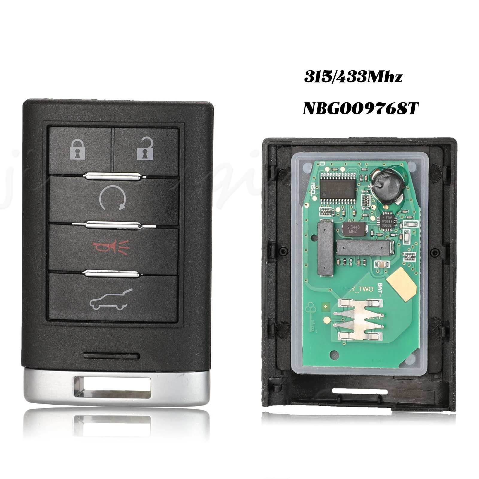 

jingyuqin 315/433MHZ NBG009768T Smart Key For Cadillac SRX 2010 2011 2012 2013 2014 keyless Entry 5 Buttons Remote Car Key