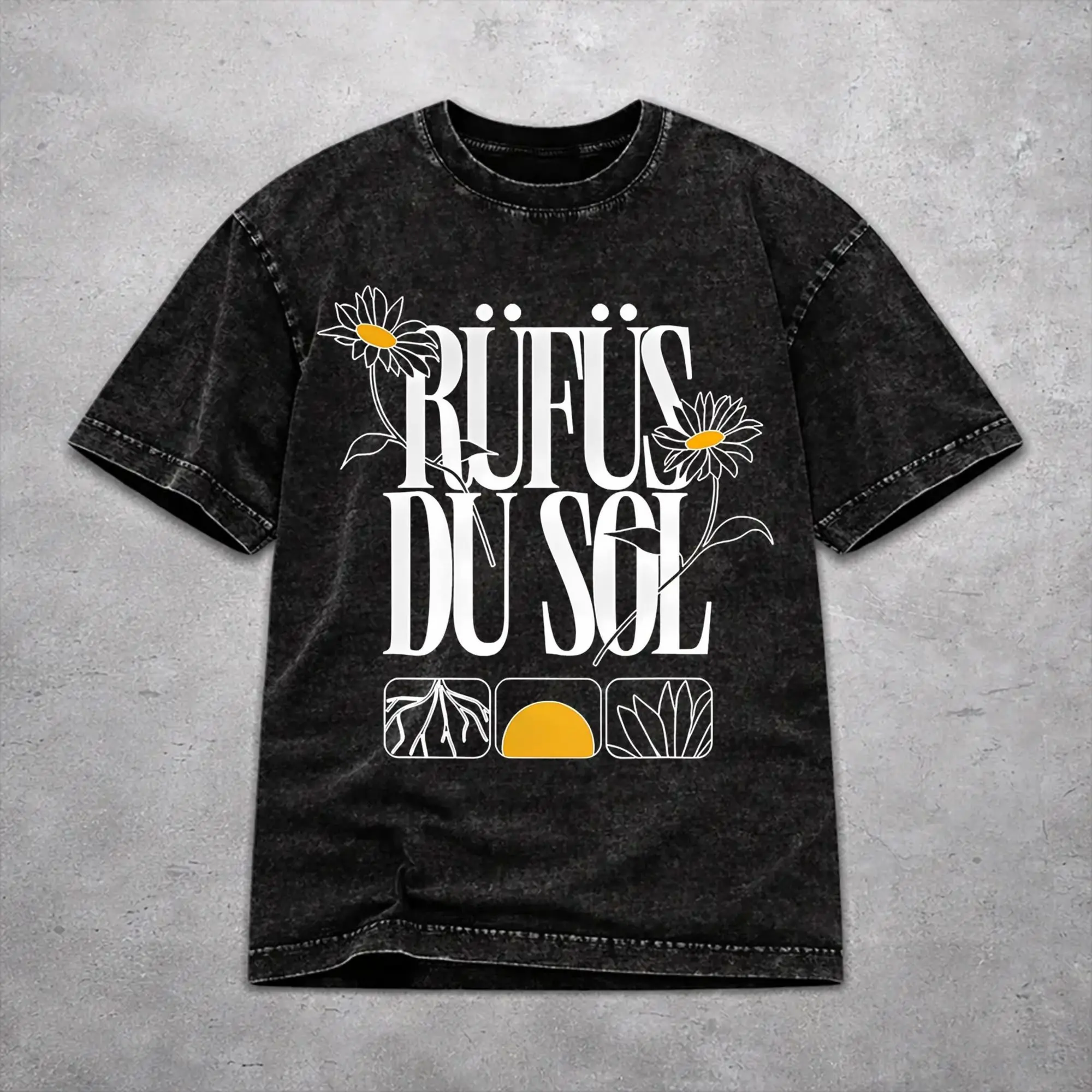Hip Hop Rufus Du Sol 2026 Concert Apparel T-Shirts for Men Women  Washed Cotton Tee Shirts Clothes