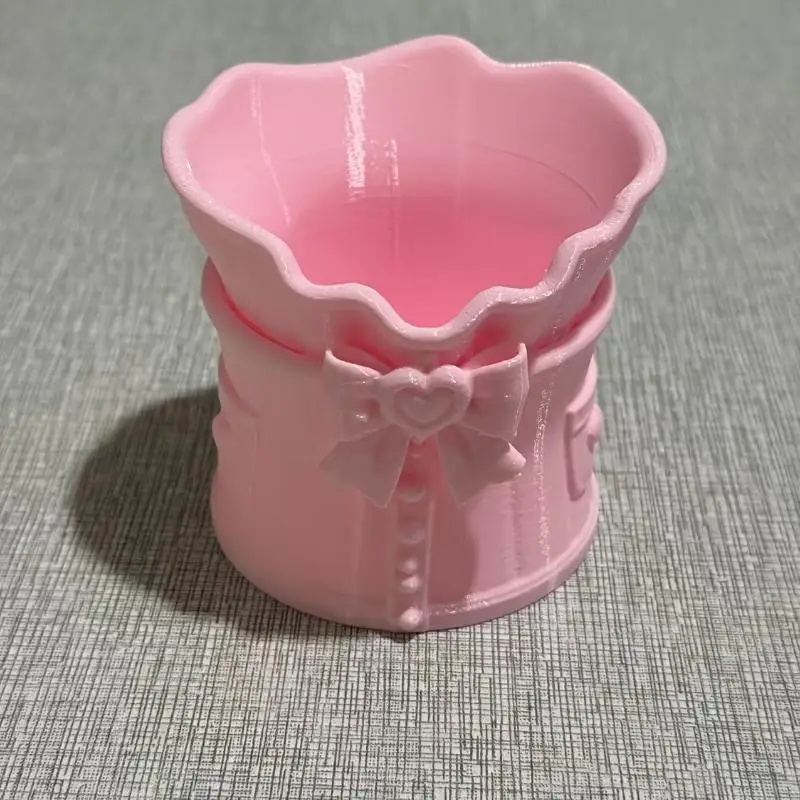 3D Printed Makeup Brush Holder Cute Bow Design Non-toxic Eco PLA Multifunctional Cosmetic Tool Storage Rack