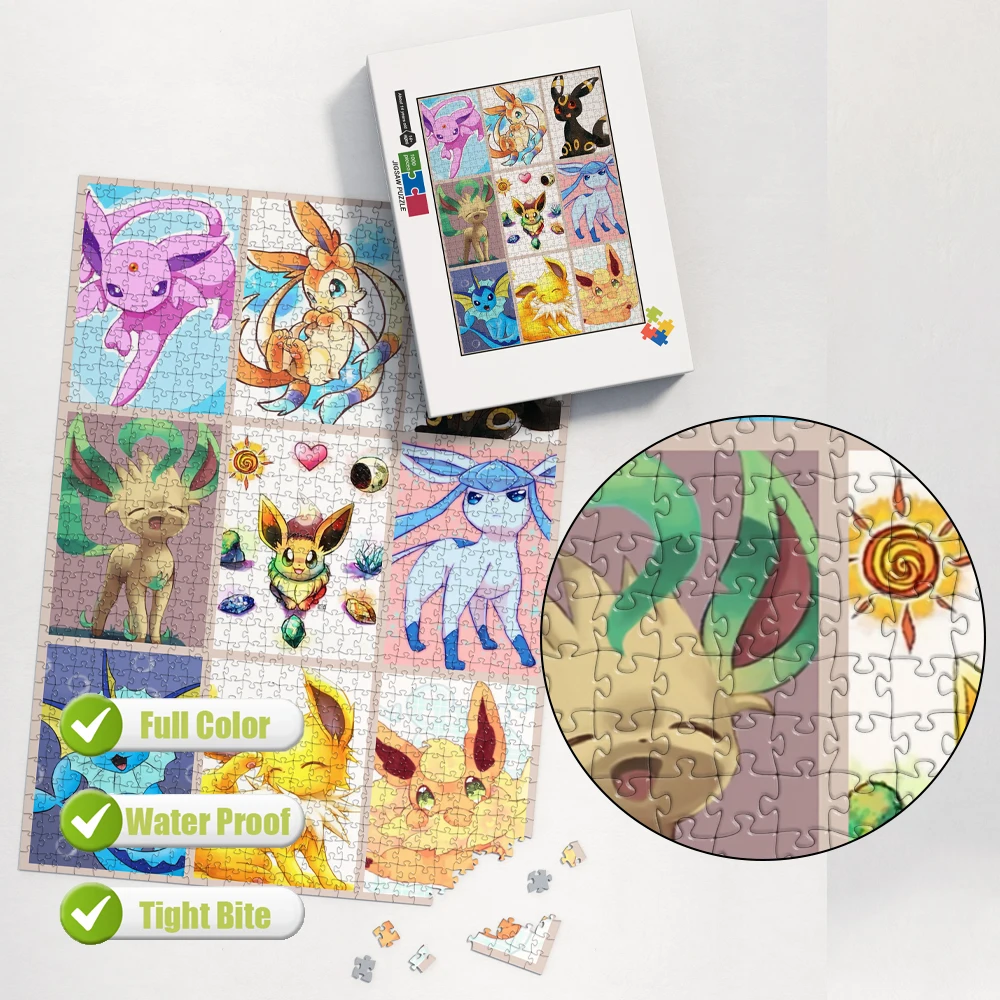 Pokemon Pikachu Jigsaw Puzzle 1000 Pieces Anime Cartoon Puzzle Game for Adults Kids Educational Toy Cute Collectible Puzzle Gift