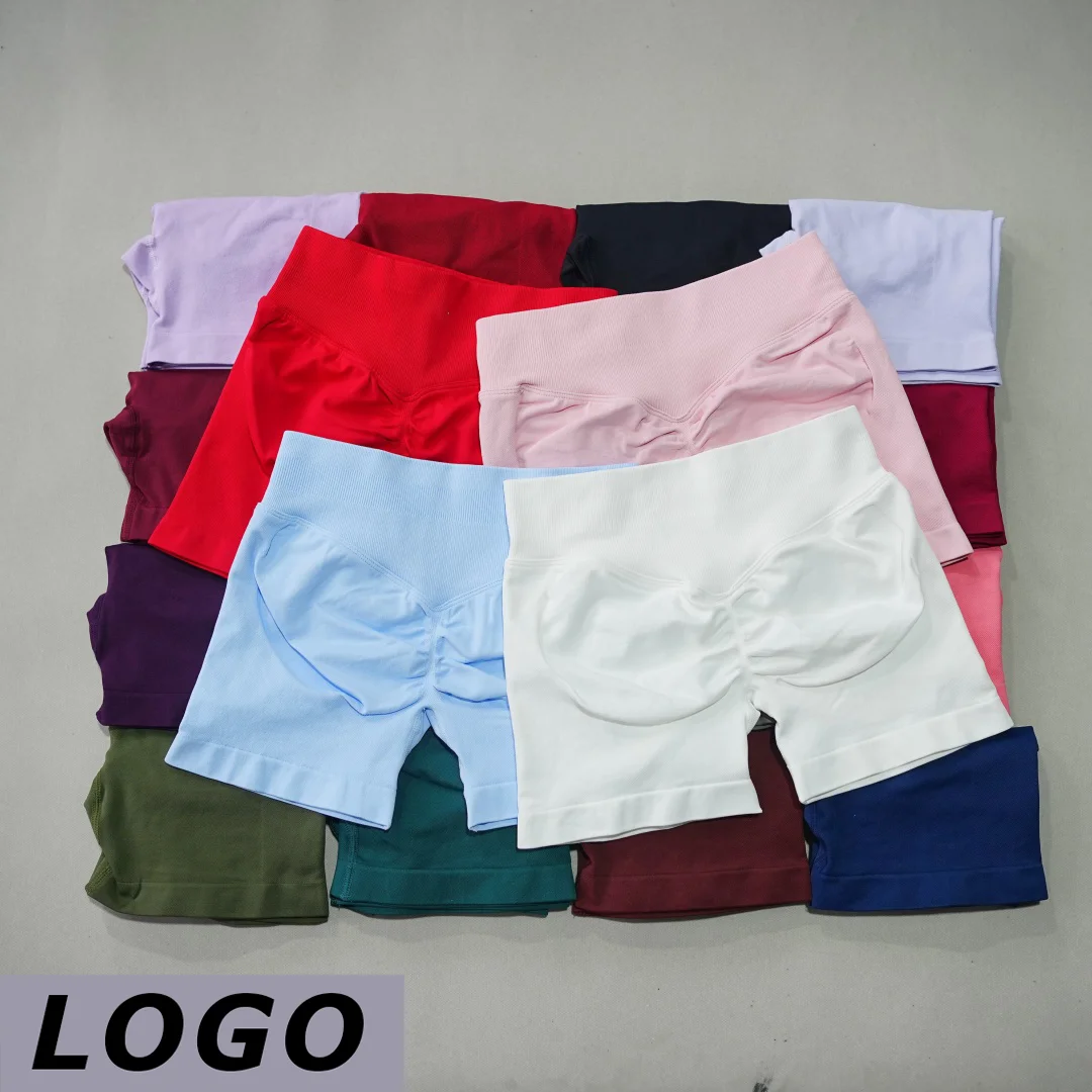Pantalones cortos de yoga de cintura alta para mujer LOGO DF, con efecto push-up, a prueba de sentadillas, control de abdomen, para entrenamiento, gimnasio, correr, fitness y actividades atléticas.