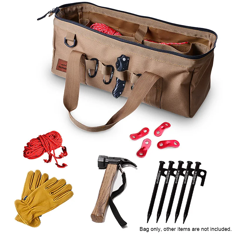 

Сумка для инструментов для кемпинга Большая вместительная сумка для хранения инструментов с широким горлышком Водонепроницаемая сумка для снаряжения Прочная сумка для кемпингового снаряжения Сумка для снаряжения