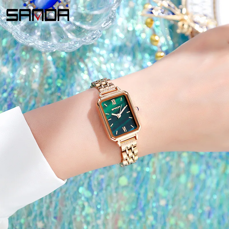 SANDA P1049 Retro Watch New Starry Sky Women\'s Watches Small Steel Dial Waterproof Fashionble Casual Ladies Quartz Wristwatches