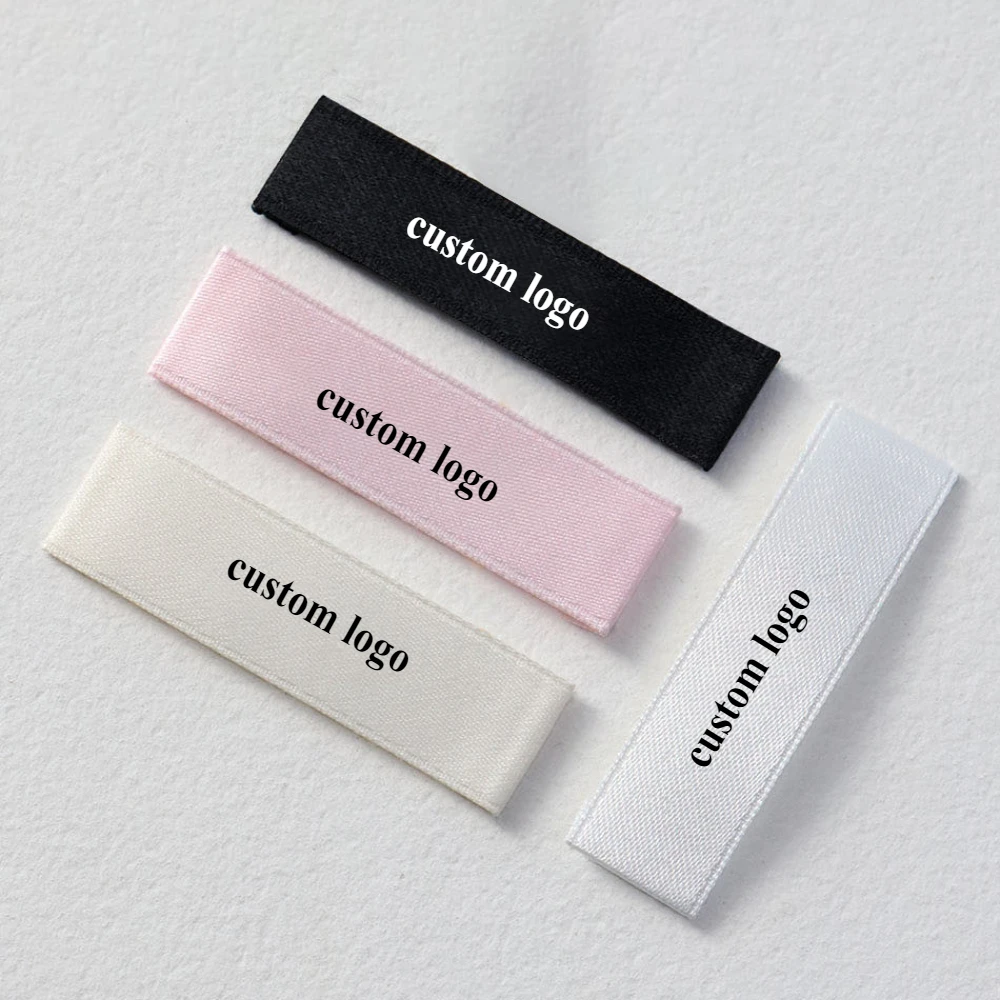 200 قطعة من الملصقات المطبوعة المخصصة ذات الملمس الناعم للملابس، 4 خيارات ألوان، مزيج من القطن البولي، علامة الملابس لملابس الأطفال، المنسوجات المنزلية #1