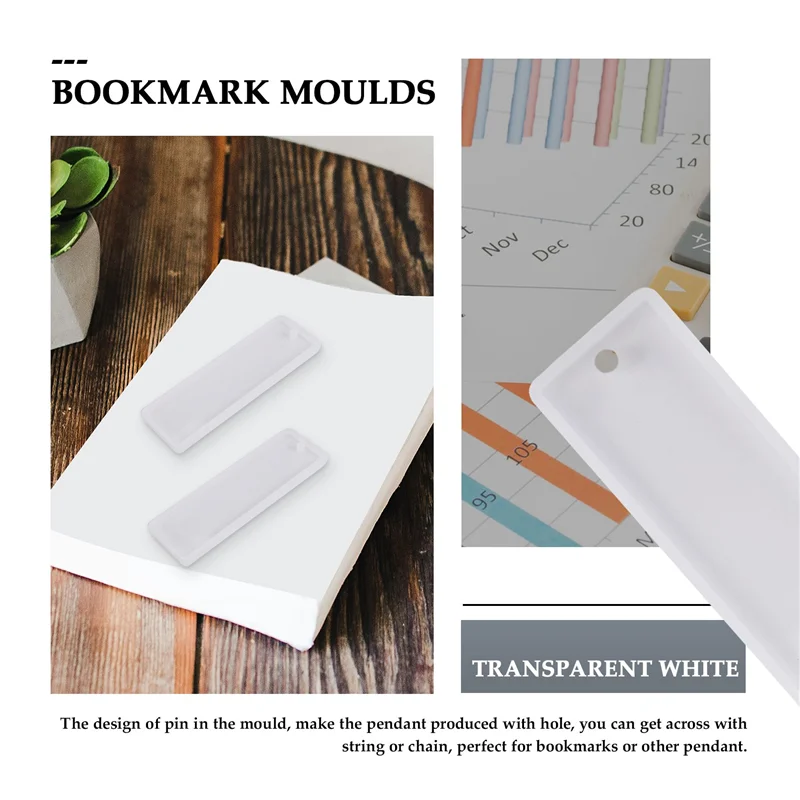 

AA63 HOT 6 Pcs/Set Rectangle Silicone Bookmark Mold DIY Bookmark Mould Making Epoxy Resin Jewelry Craft Transparent Mold