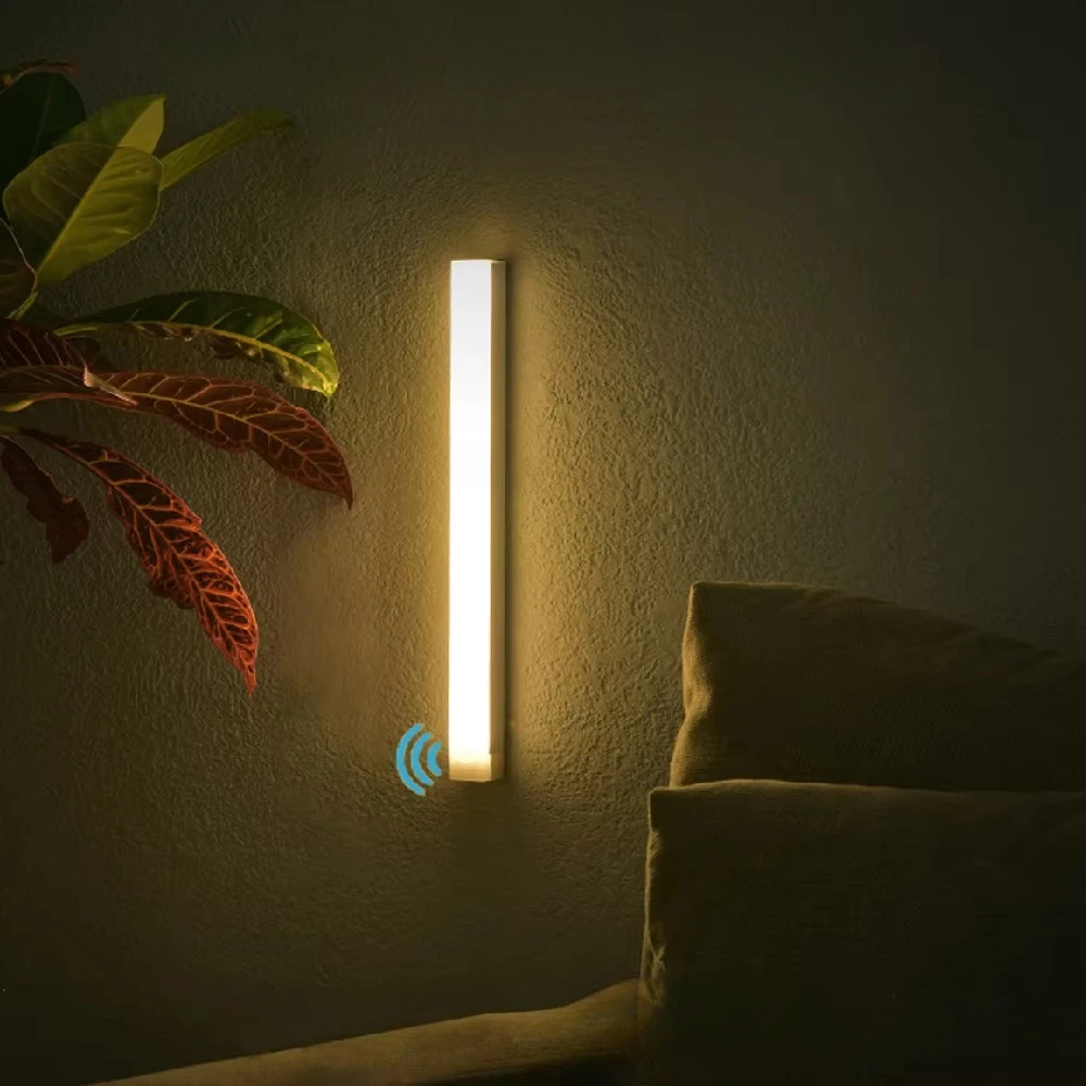 Rechargeable LED Night Light Motion Activated Sensor Lamp Wireless Magnetic Strip for Under Cabinet Kitchen Counter Decor
