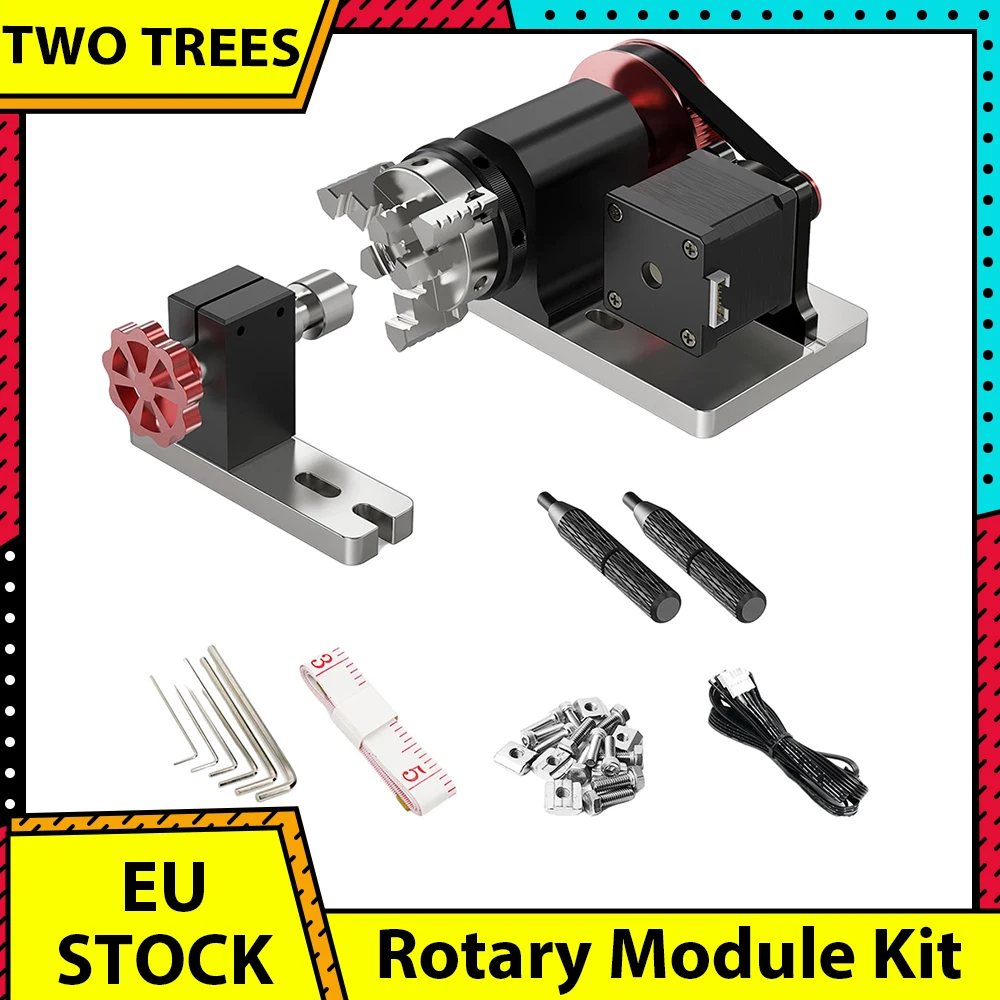 TWO TREES 4e-as CNC Rotatiemodule Kit voor TTC450/TTC 450 PRO CNC Lasergraveermachine voor cilindrische objecten en blikken