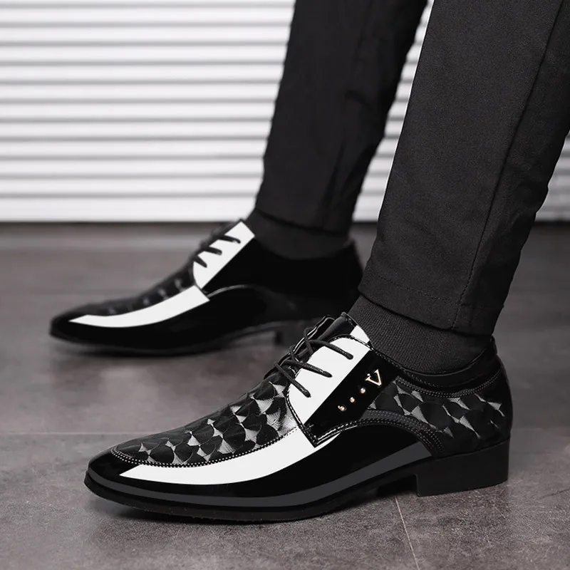 

Men's Leather Shoes Nice Spring New Fashion Bright Color Business Formal Shoes Comfortable and Breathable Plus Size Men's Shoes