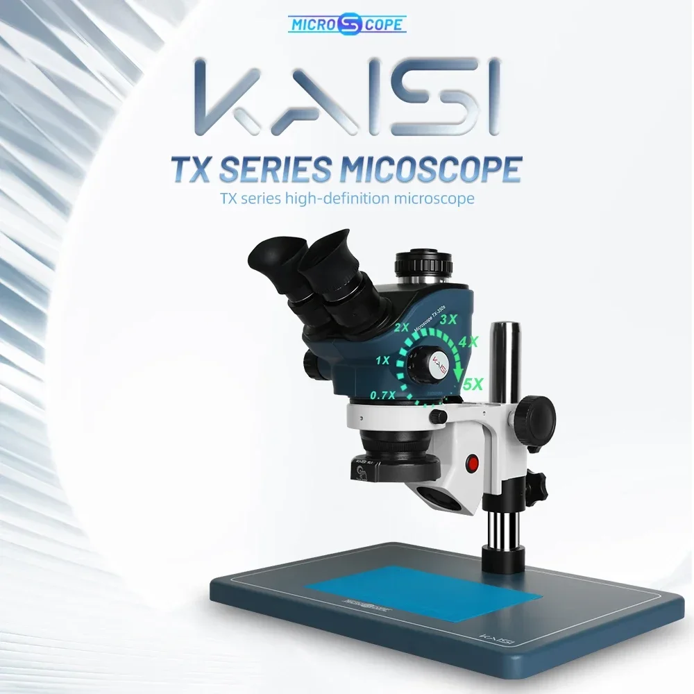 TX-350s Trinocular Stereo Microscope Set 3.5X-100X Zoom Simul Focal Trinocular Microscope 1080P 4K HDMI Video Camera