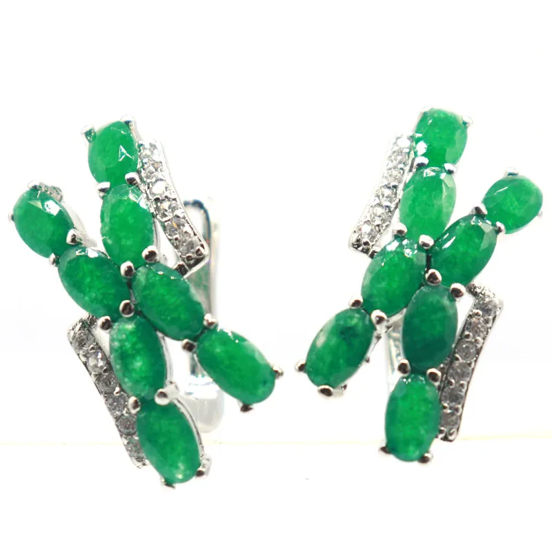 

Buy 5 Get 1 Free 22x10mm Highly Recommend Real Red Ruby Green Emerald CZ White CZ Daily Wear Silver Earring