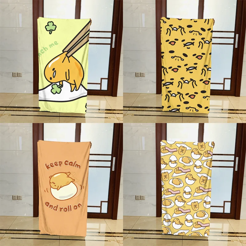 Банное полотенце Gudetama, 70x140 см, быстросохнущее супервпитывающее полотенце, спортивные полотенца для спортзала и плавания, Товары для ванной комнаты