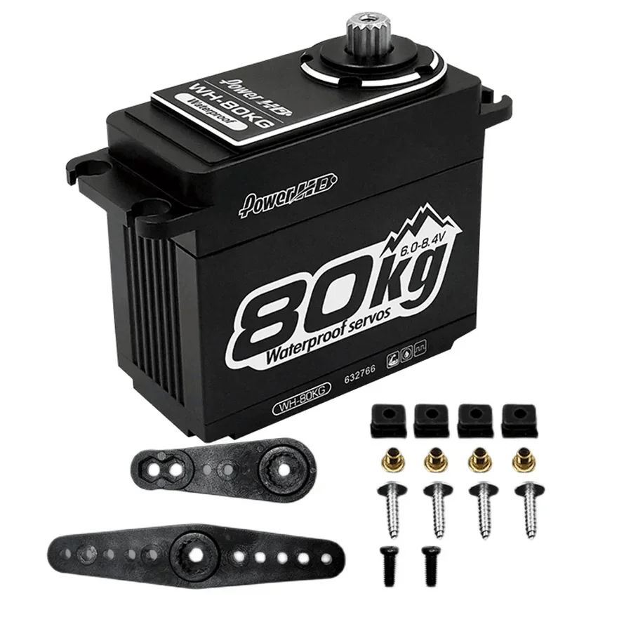 

PowerHD WH80KG High Torque Waterproof 80KG Dual Ball Bearing Steel Gear Digital Servo 1/5 1/6 SCX6 Off-Road Truck Crawler RC Car