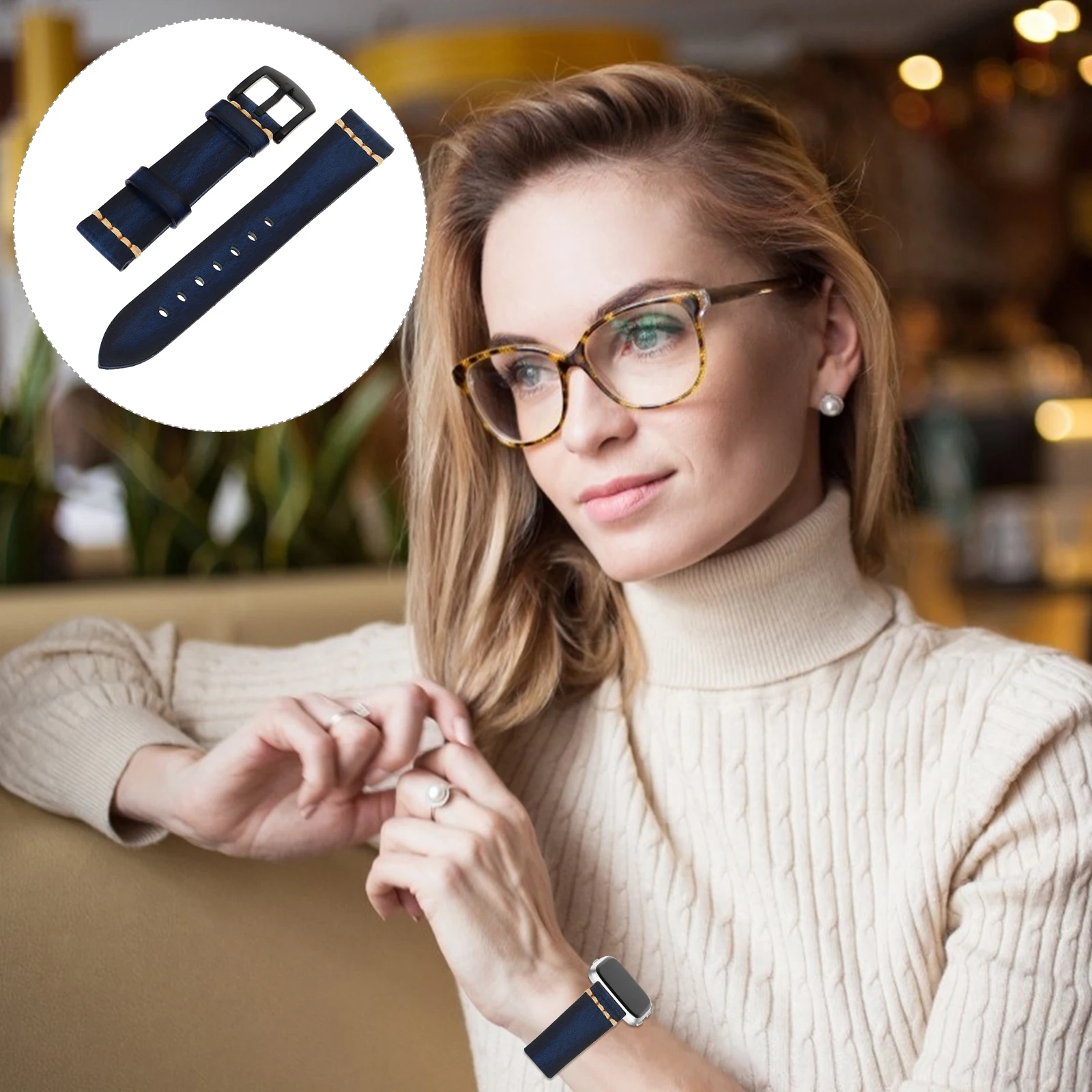 

20mm Genuine Cowhide Watch Strap Quick Release Adjustable Replacement Wristband Pin Buckle Comfortable Gift for Family