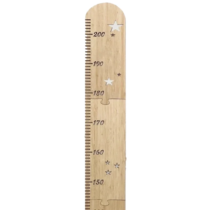 BHBD-Children's Wooden Height Ruler Children's Room Patchwork Wooden Star Growth Measurement Ruler Height Ruler