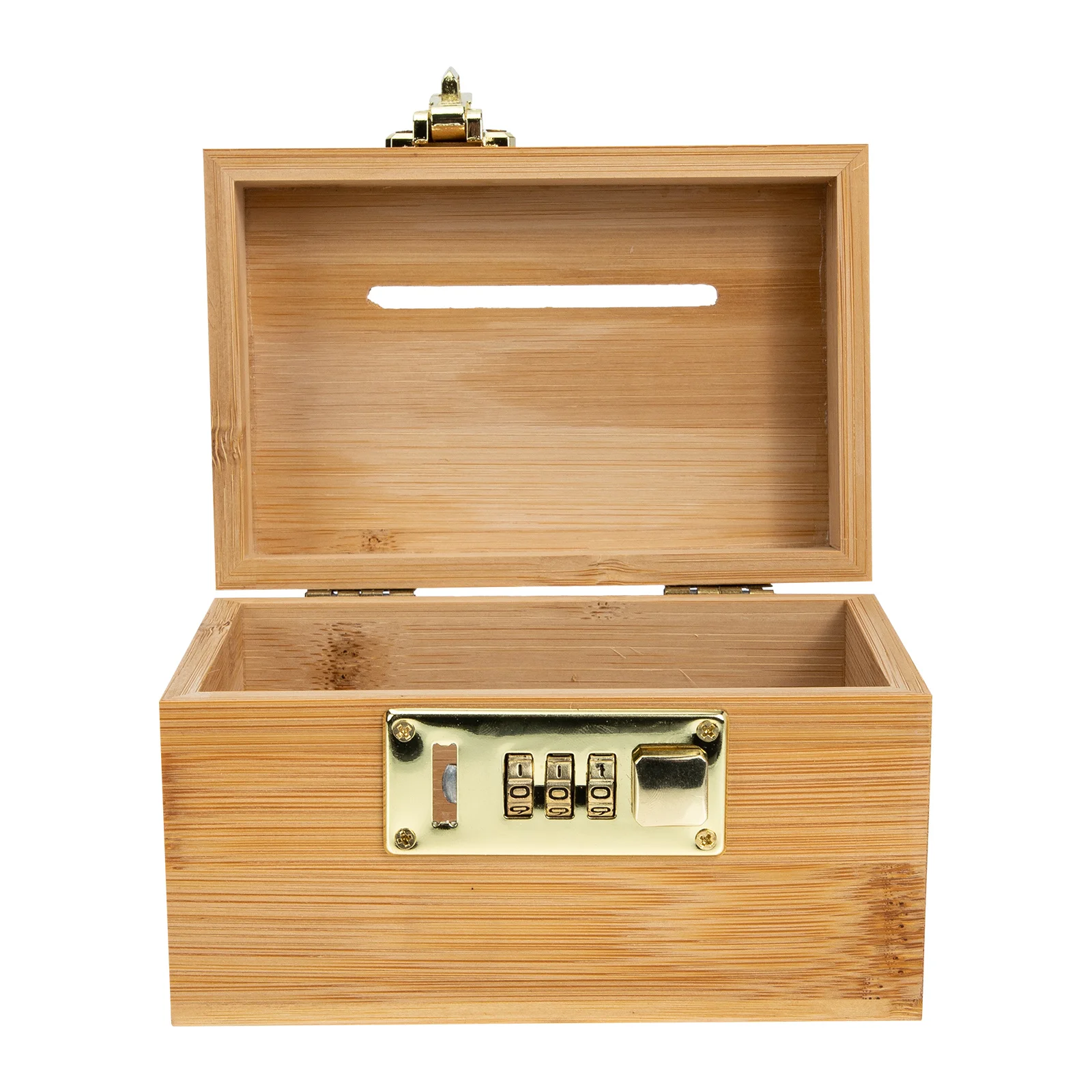 

Home Piggy Bank Wooden Coin Box with Lock Compact Treasure Case for Children Gift Cash Box Table Decor Wood Saving Pot