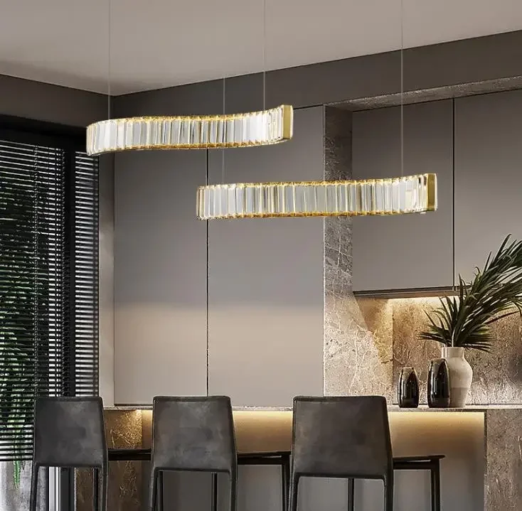 Crystal restaurant chandelier light luxury copper lamps modern simple table lamp