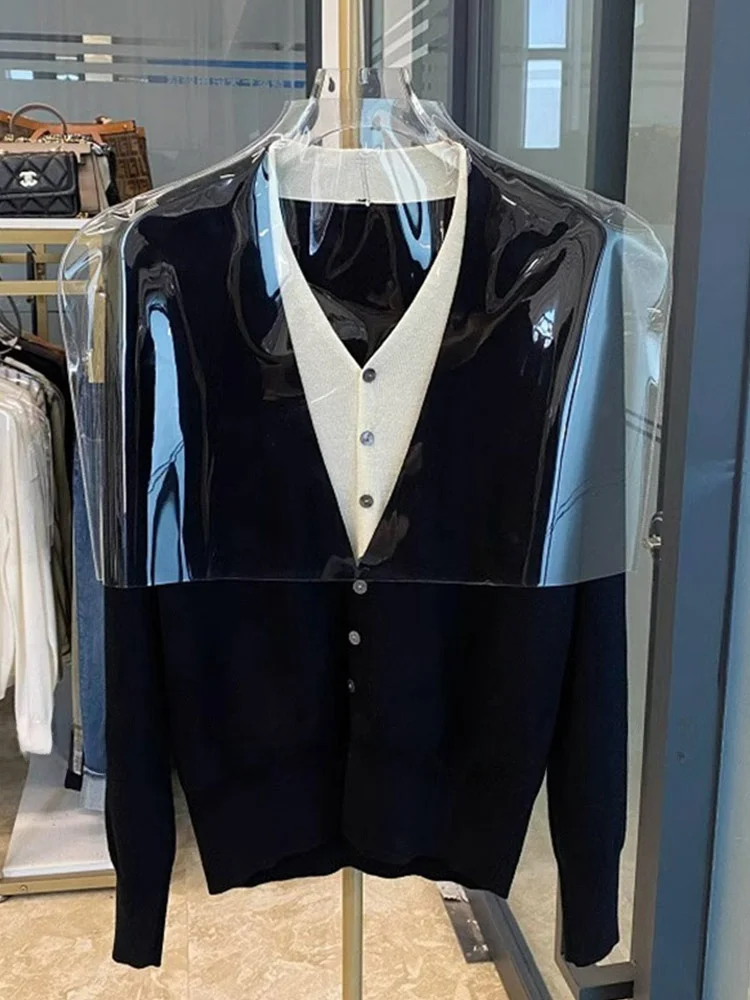 

Ele Универсальный вязаный открытый кардиган для похудения V-Ne Faionable Long Sve Comfortable Layering Sense New Sle Comfortable