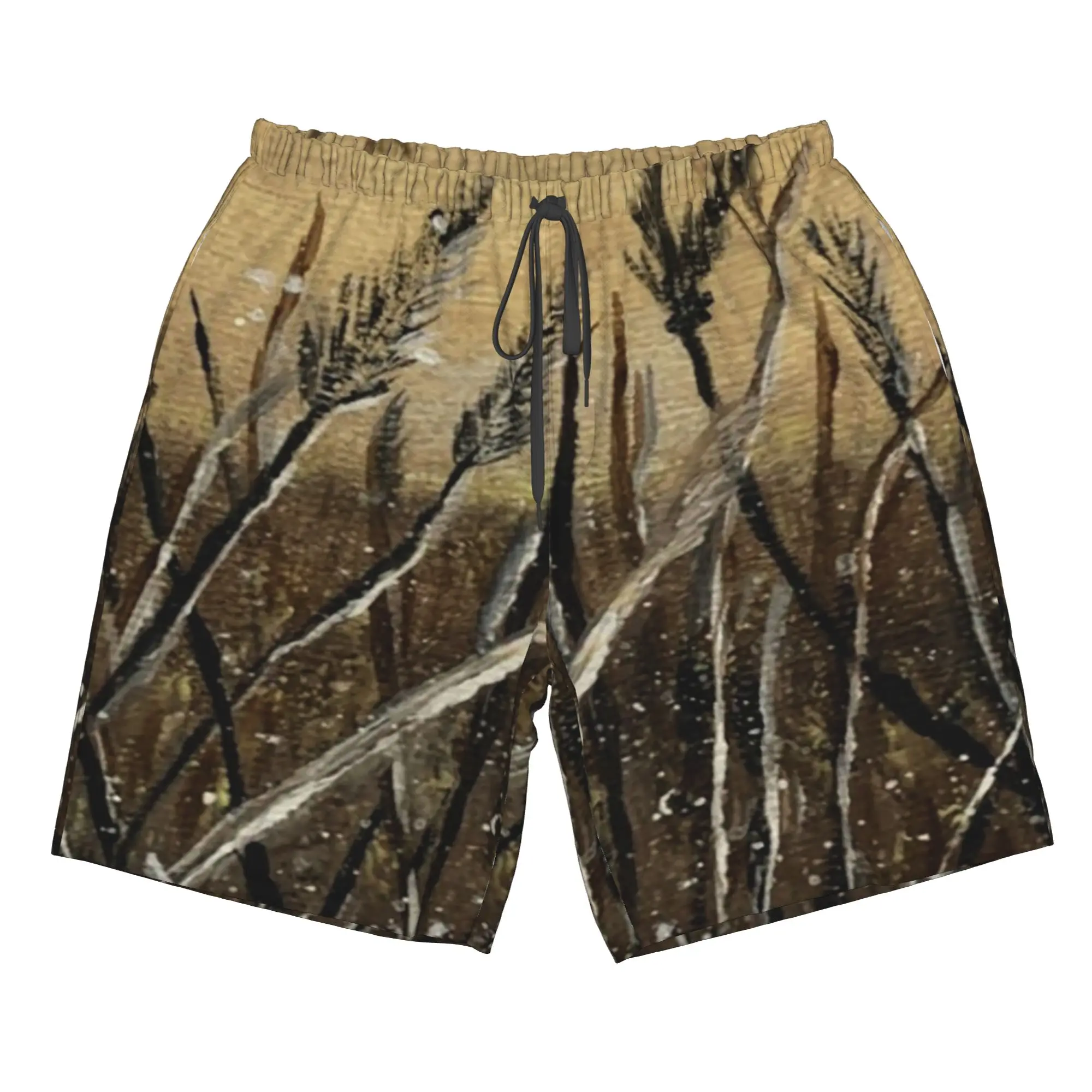 Artistic Reeds And Grasses Painting Trunks Beach Board Shorts Casual Quick Dry Swimming Summer Men Pants
