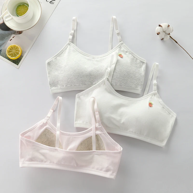 Girls' underwear, students' developmental stage, high school students' puberty, pure cotton, thin design, no steel ring, anti bu