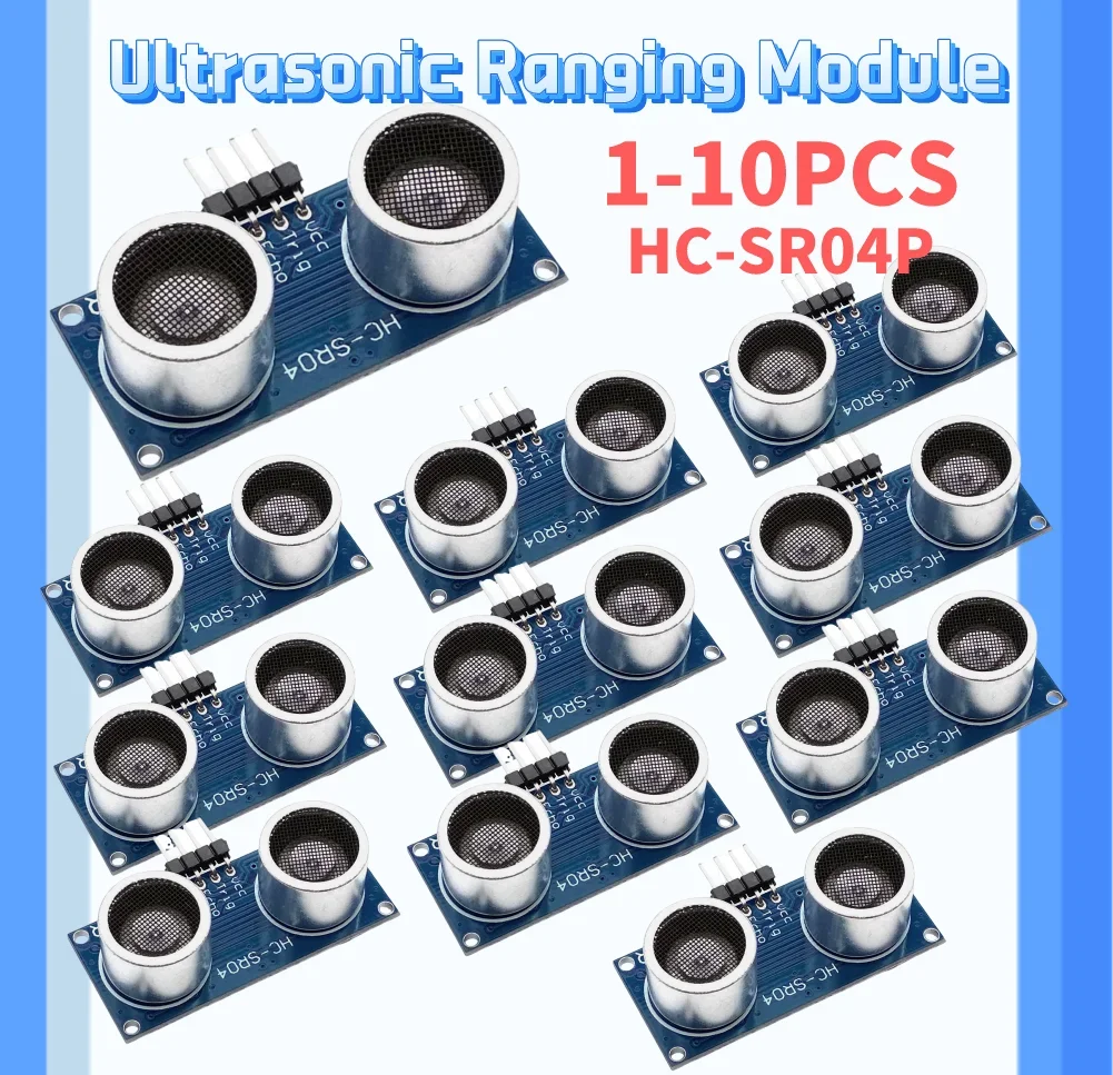 

1-10 шт. HC-SR04P ультразвуковой модуль дальномера, плата модуля датчика дальности 3-5,5 В, электронные компоненты с широким напряжением для Arduino