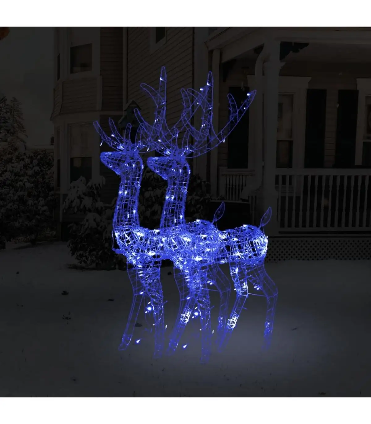 Christmas Lights Christmas reindeer ornament acrylic 2 Pads blue 120 cm