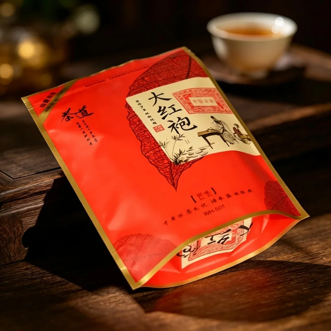 Da Hong Pao Oolong Tea Zipper Bag Self-supporting Self-sealing Plastic Tea Bag Universal Tea Gift Packaging NO Packing Bag
