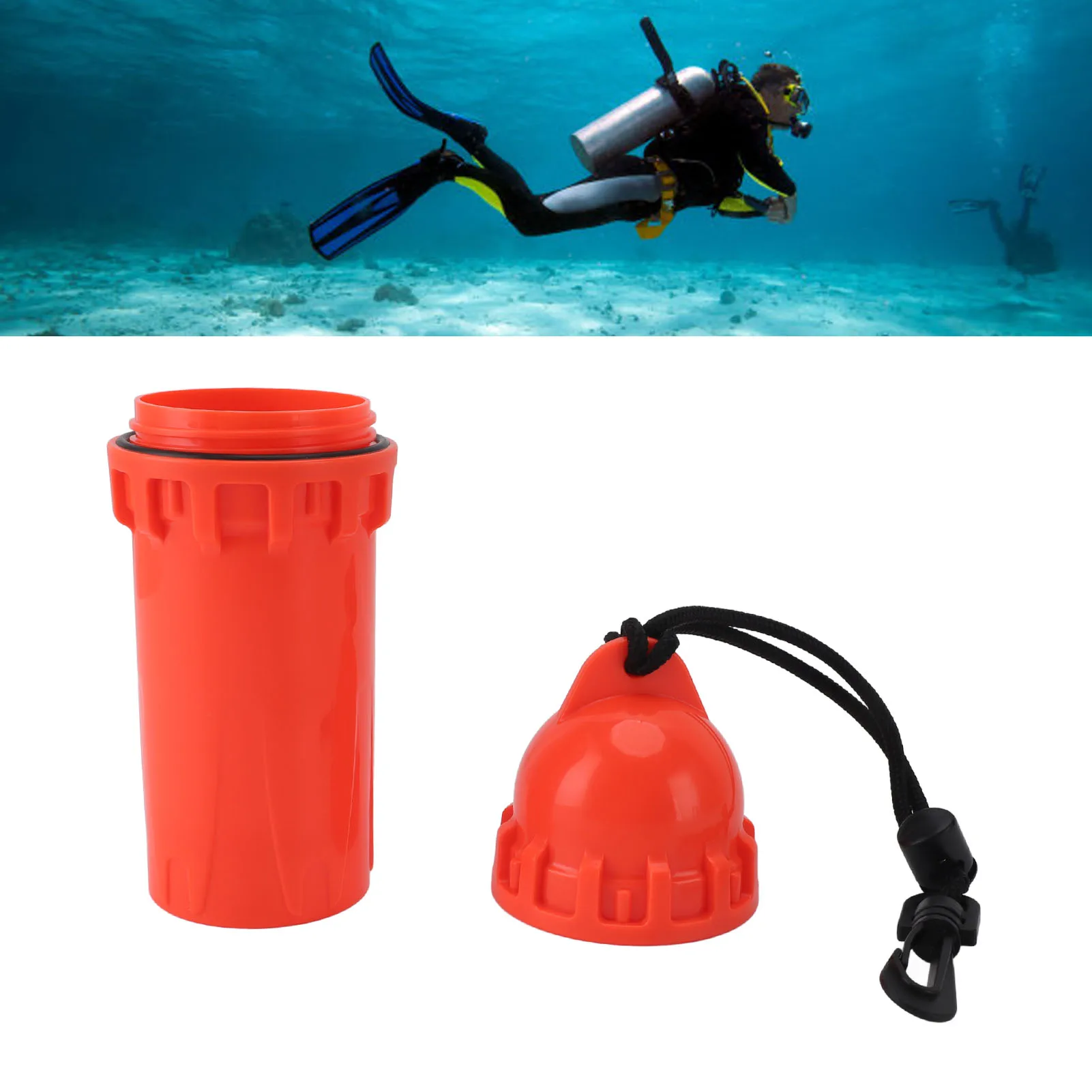 Scuba Diving Snorkeling Dry Box Underwater Waterproof Cylindrical Dry Box With Clip