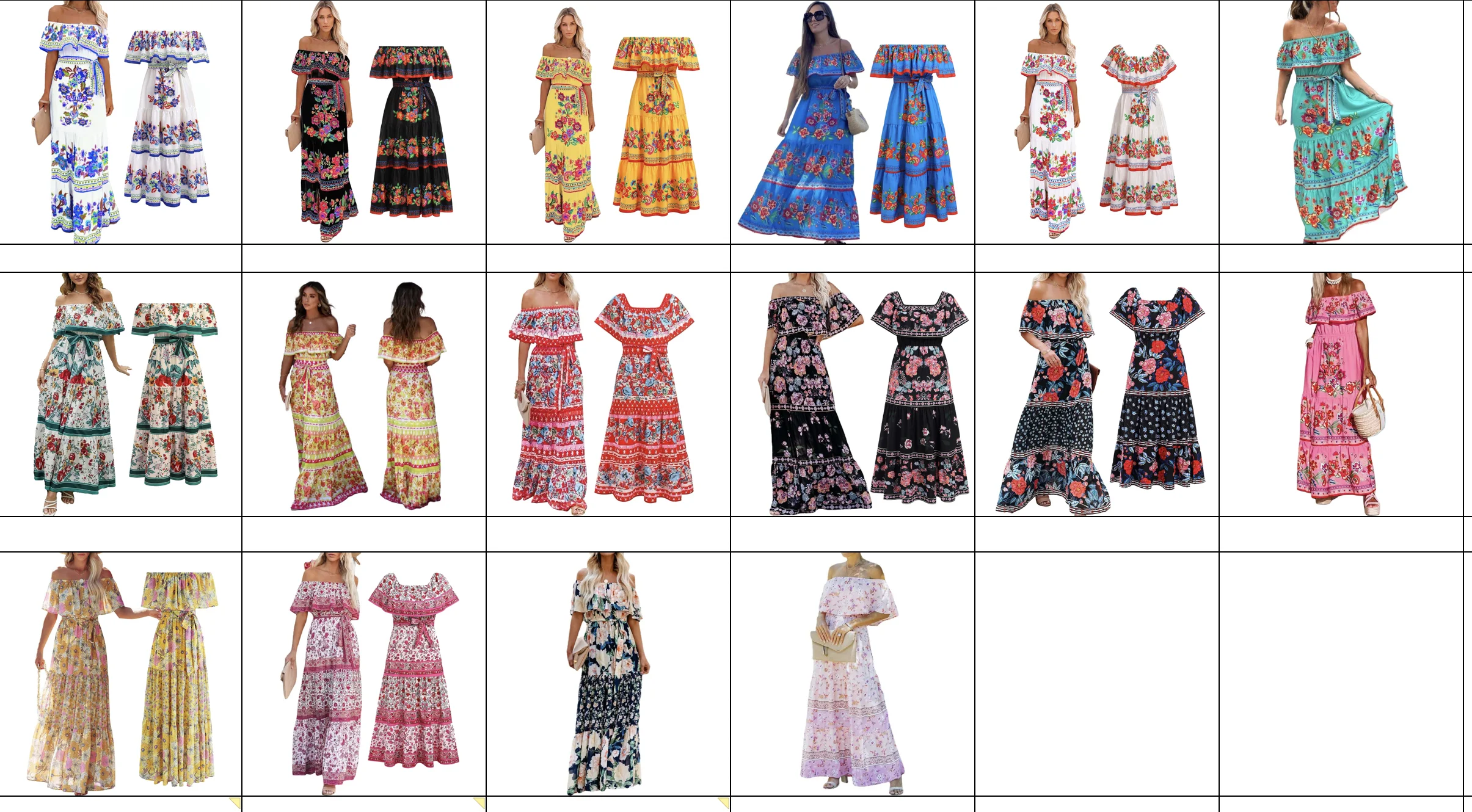 Mexican Traditional Ethnic Mexican Cinco De Mayo Summer Floral Print Off Shoulder Women Mexican Dress