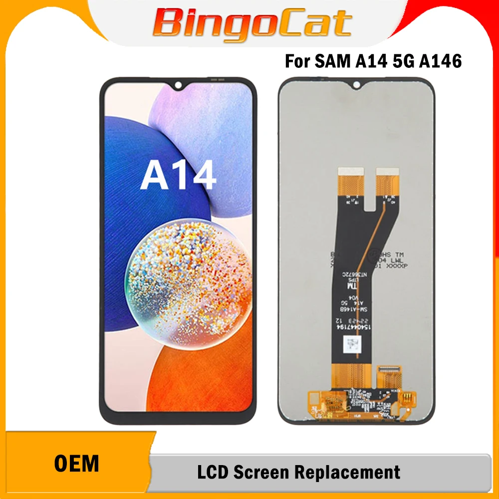 

Оригинальный ЖК-экран Pantalla для Samsung A14 5G A146B A146 с сенсорным дигитайзером в сборе A146B A146U A146P, замена