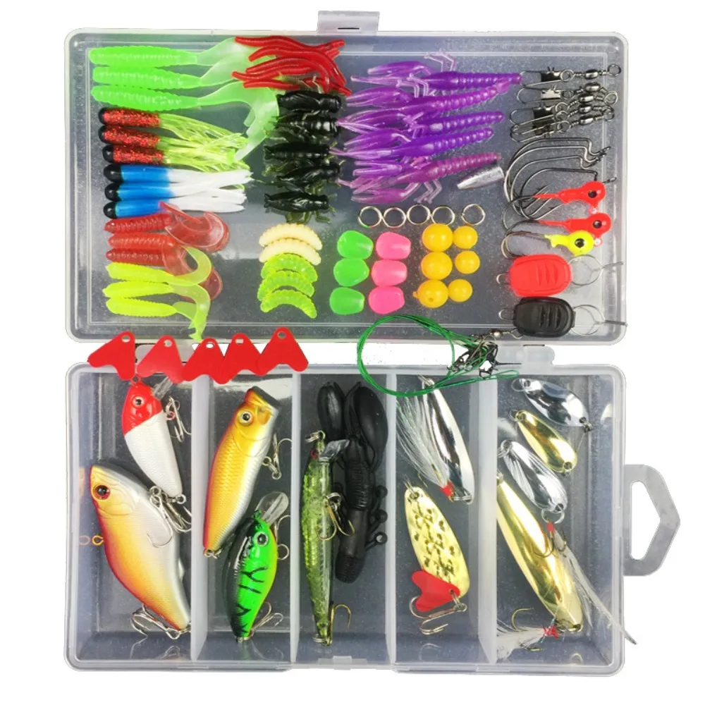 

28/88/106Pcs Realistic Simulation Fish Lures Set Fast Sinking with Storage Box Hard Tail Fishing Lure Colorful Multiple Styles